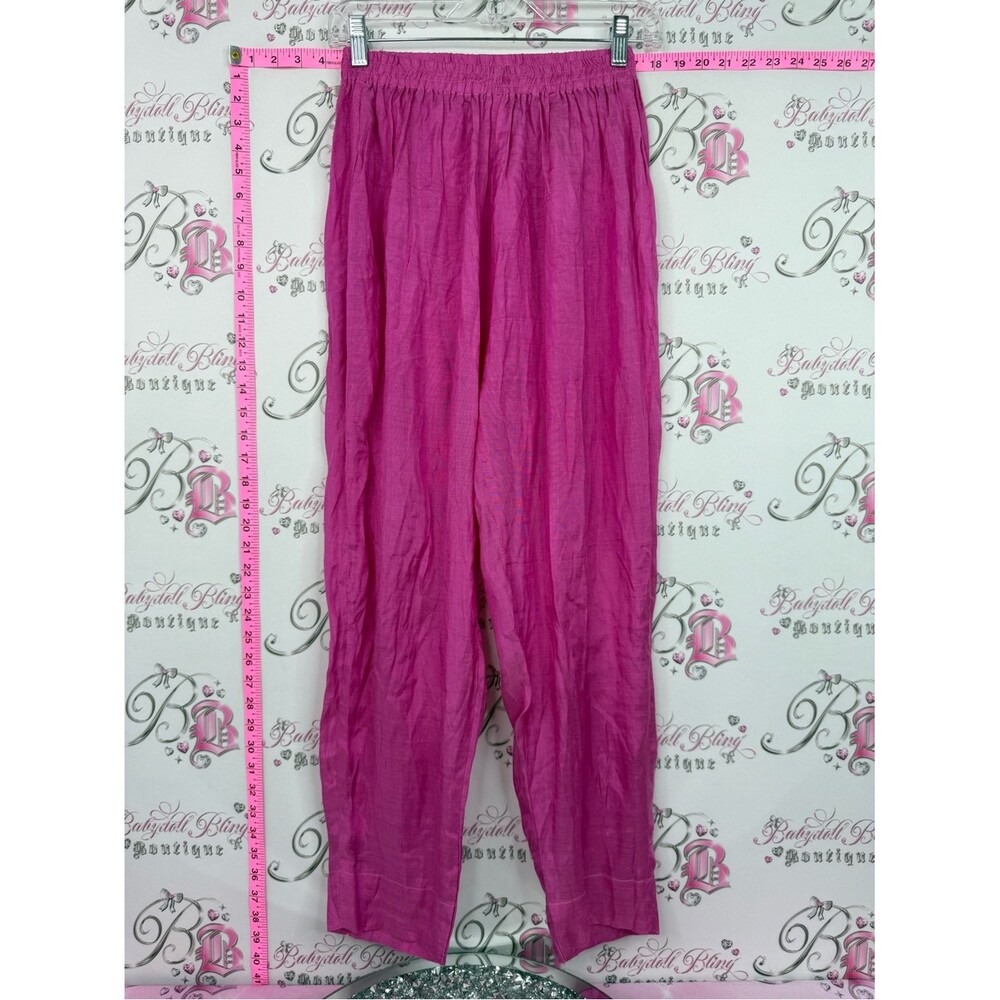 Pants vintage pink Bright Magenta Lightweight Elastic Waist Pants